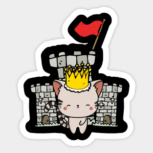 Funny tabby cat is the king of the castle Sticker